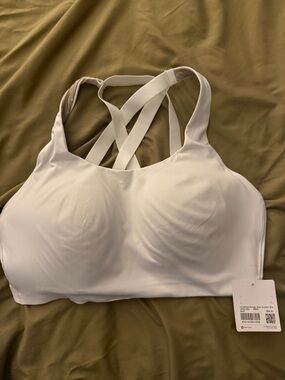 lululemon athletica White Cross-Back High Support Sports Bra